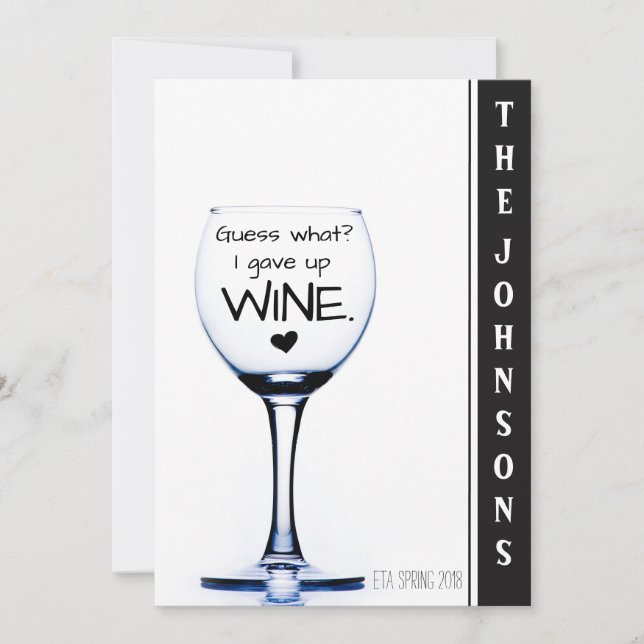 I Gave Up Wine Funny Pregnancy Announcement (Front)