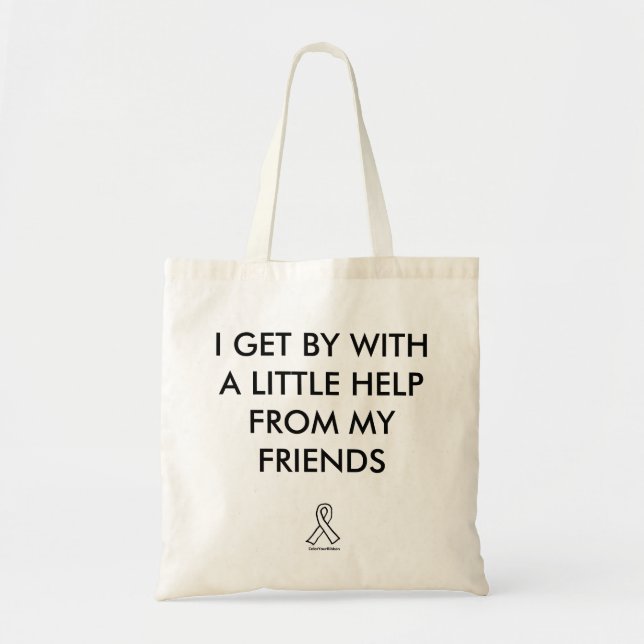 "I get by..." slogan tote Bag (Front)