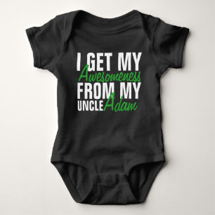 I Get My Awesomeness From My Uncle-The Uncle Name. Baby Bodysuit