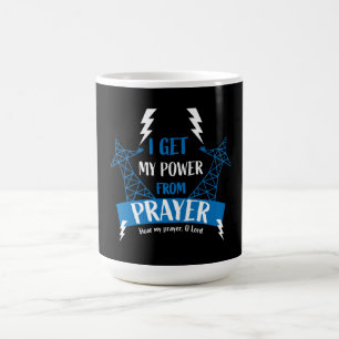 I Get My Power From Prayer Christian Gifts Coffee Mug