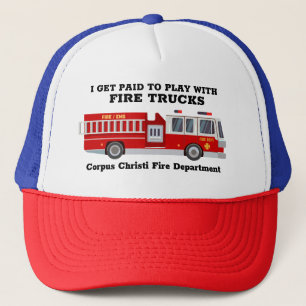 I Get Paid to Play with Firetrucks Trucker Hat