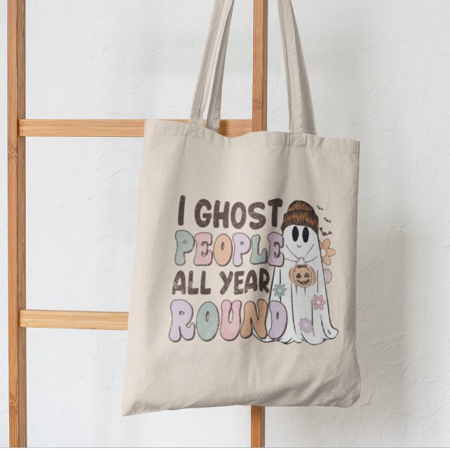 I Ghost People All Year Round Boo Tote Bag (Creator Uploaded)