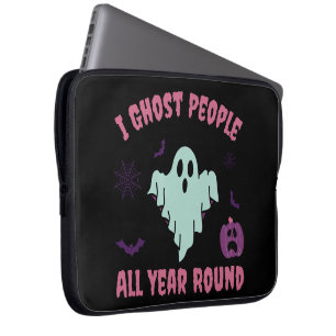 I Ghost People All Year Round Halloween Laptop Sleeve
