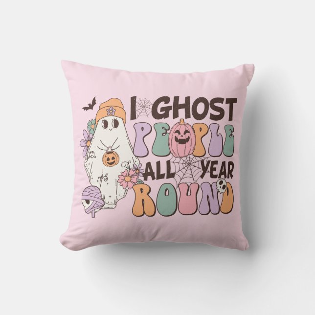 I Ghost People Halloween Cushion (Front)