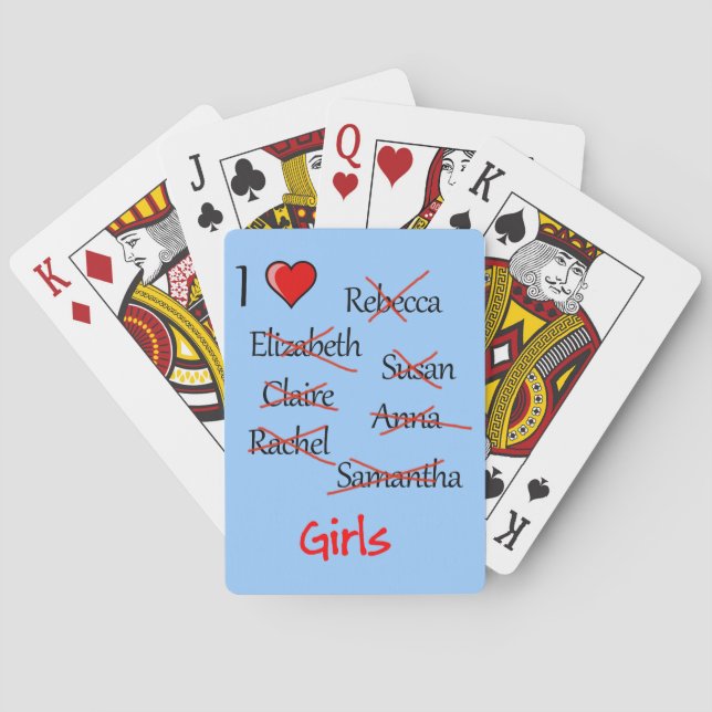 'I ♥ Girls' Playing Cards (Back)