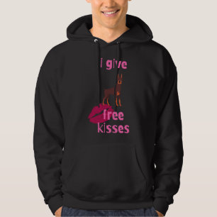 I Give Free Kisses Doberman Hoodie