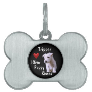 I Give Puppy Kisses Pet Tag -  Customise It!