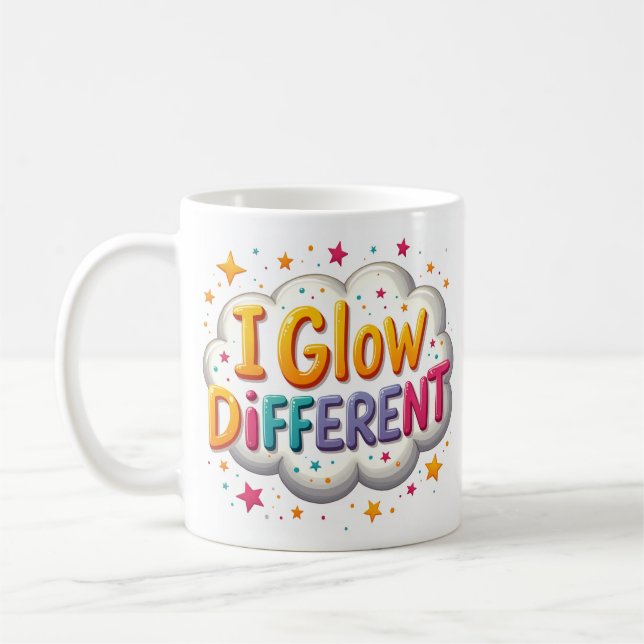 I Glow Different Colourful Motivational Mug (Left)