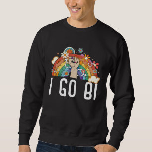 I Go Bi Bisexual Rainbow Pride March Bisexuality L Sweatshirt