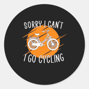 I Go Cycling Classic Round Sticker