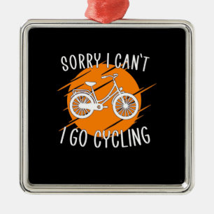 I Go Cycling Metal Ornament