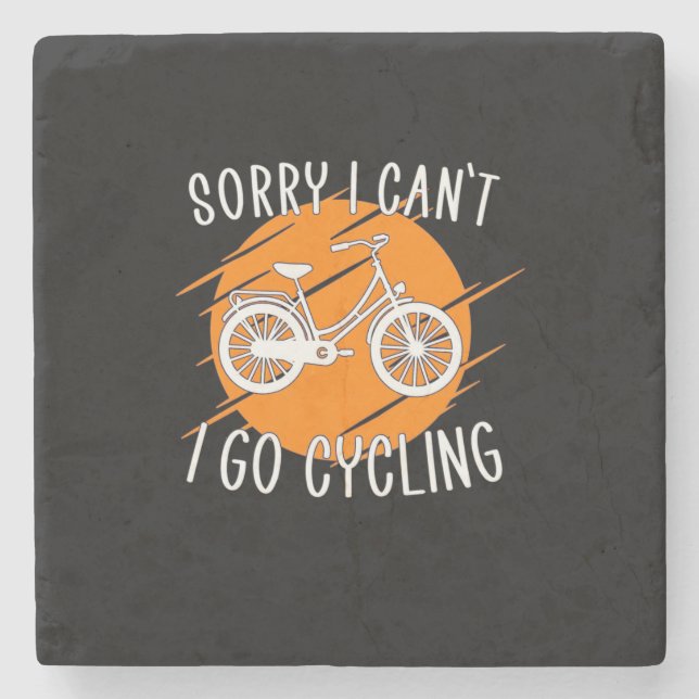 I Go Cycling Stone Coaster (Front)