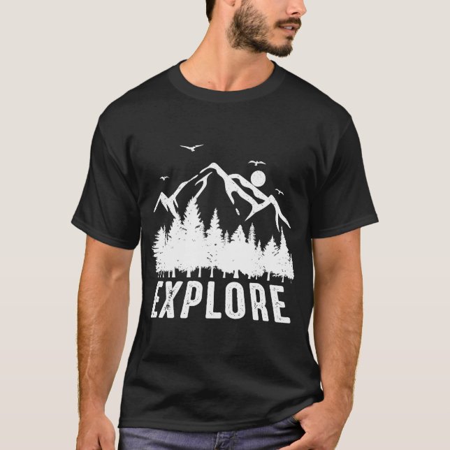 I Go Explore in Mountains” Adventure Tee (Front)