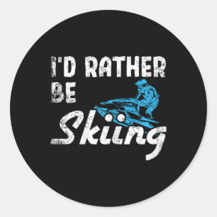 I Go Skiing Jet Ski Classic Round Sticker