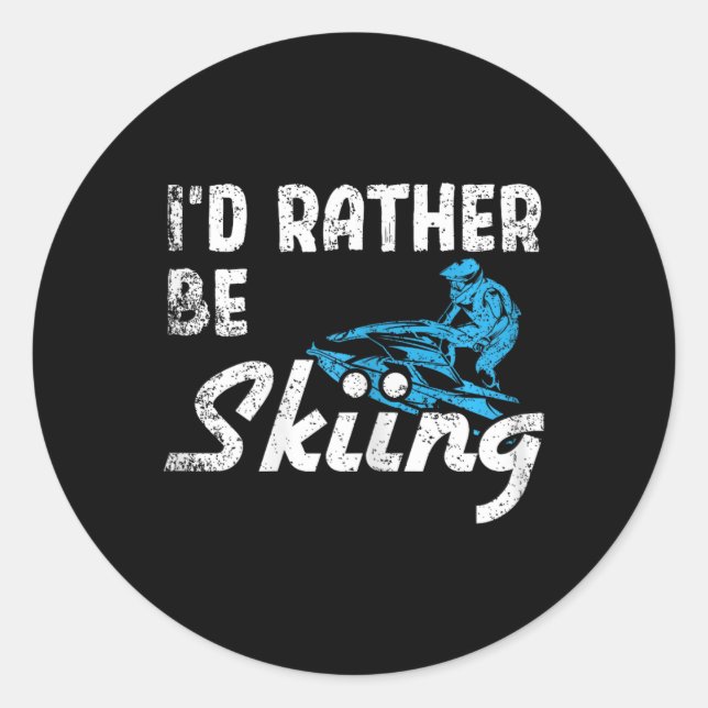 I Go Skiing Jet Ski  Classic Round Sticker (Front)