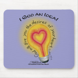 I God an Idea Lightbulb Mouse Pad