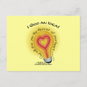 I God an Idea Lightbulb Postcard