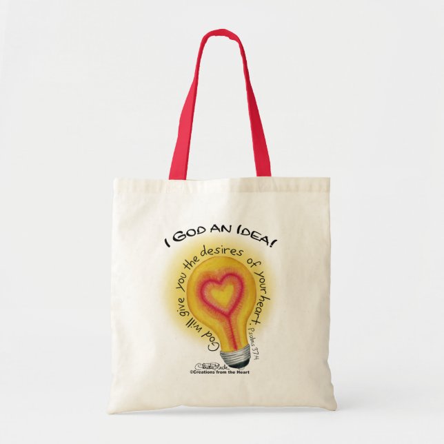 I God an Idea Lightbulb Tote Bag (Front)