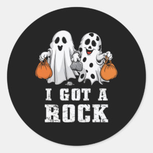 I Got A Rock Ghost Halloween Spooky Trick Treat Sc Classic Round Sticker