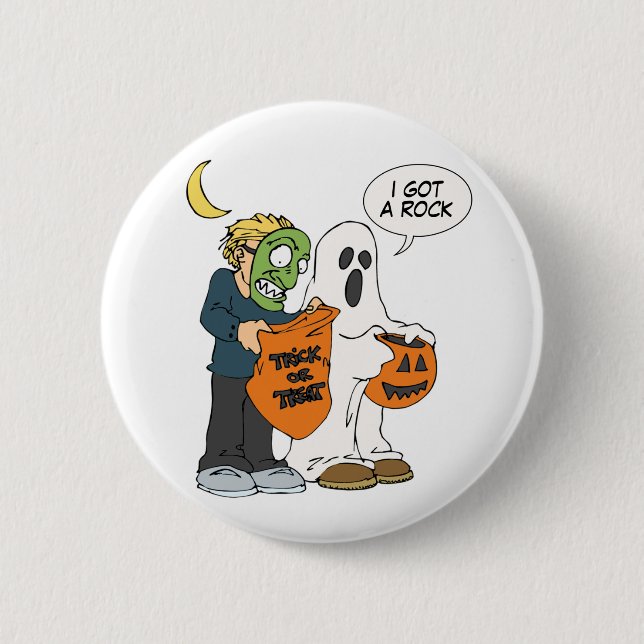 I Got a Rock Halloween button (Front)