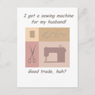 I got a sewing machine postcard