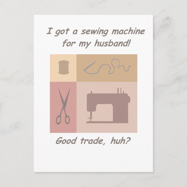 I got a sewing machine postcard (Front)