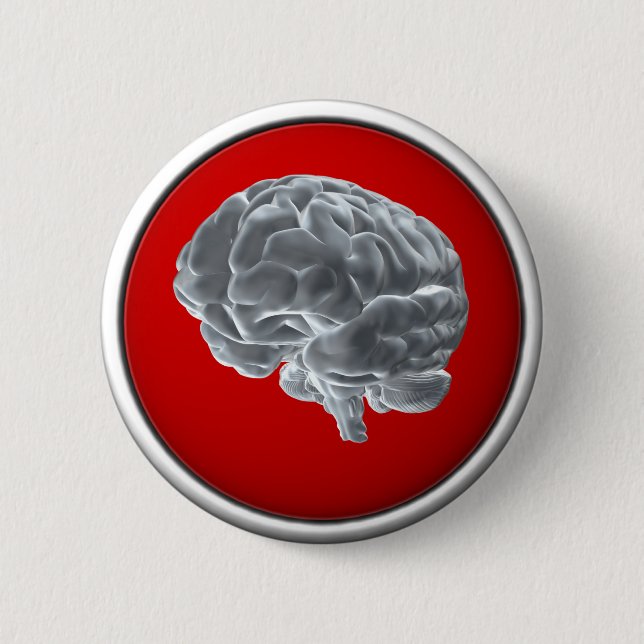 I got brains! 6 cm round badge (Front)