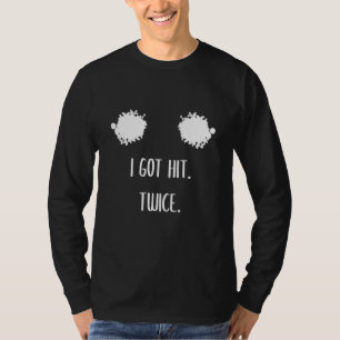 I Got Hit Twice Snowball Fight Snowballing Adult T-Shirt