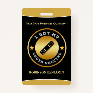I Got My Covid Vaccine Business Logo ID Badge