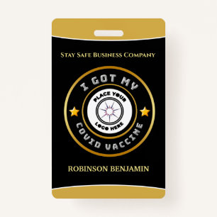 I Got My Covid Vaccine Business Logo Personalise  ID Badge