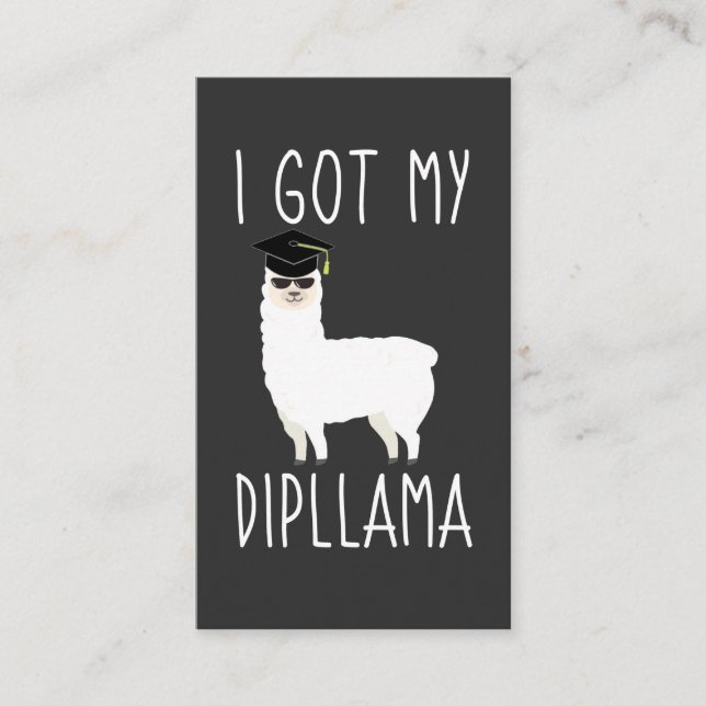 I Got My Dipllama Graduation Llama Pun Enclosure Card (Front)