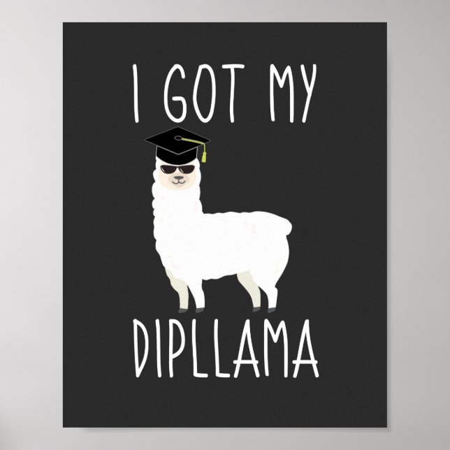 I Got My Dipllama Graduation Llama Pun Thank You C Poster (Front)