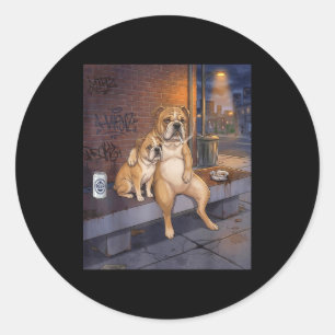 I Got That Dog In Me Funny Bulldog Smoking Beer Me Classic Round Sticker