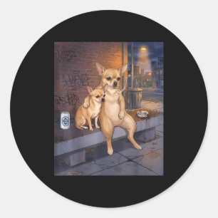 I Got That Dog In Me Funny Chihuahua Smoking Beer Classic Round Sticker