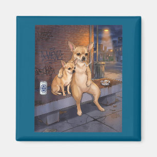 I Got That Dog In Me Funny Chihuahua Smoking Beer Magnet