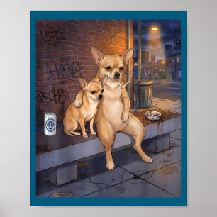 I Got That Dog In Me Funny Chihuahua Smoking Beer Poster