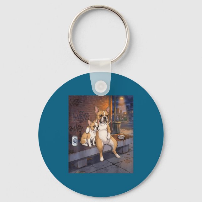 I Got That Dog In Me Funny French Bulldog Smoking  Key Ring (Front)