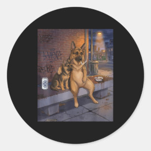 I Got That Dog In Me Funny German Shepherd Smoking Classic Round Sticker
