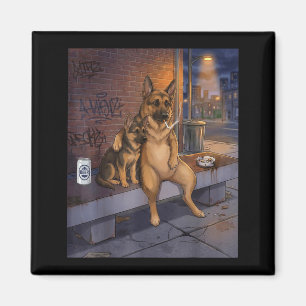 I Got That Dog In Me Funny German Shepherd Smoking Magnet