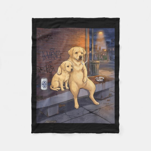 I Got That Dog In Me Funny Labrador Retriever Smok Fleece Blanket (Front)