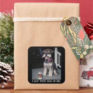 I Got That Dog In Me, Funny Miniature Schnauzer Square Sticker