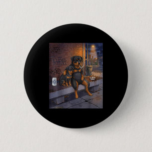 I Got That Dog In Me Funny Rottweiler Smoking Beer 6 Cm Round Badge
