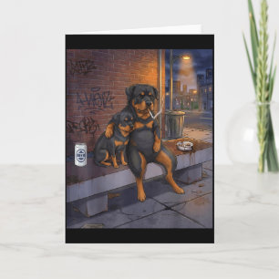 I Got That Dog In Me Funny Rottweiler Smoking Beer Card