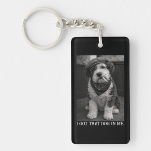 I Got That Dog In Me Funny Sheepadoodle Photo Key Ring