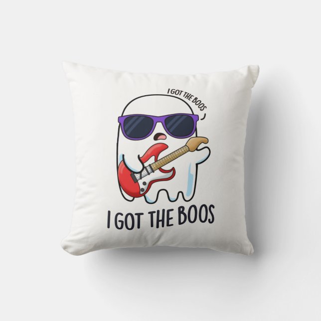 I Got The Boos Funny Halloween Music Ghost Pun Cushion (Front)