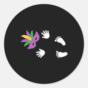 I Got The Byby Happy Mardi Gras Carnival Classic Round Sticker
