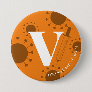 I Got the Covid-19 Vaccine Bright Orange 7.5 Cm Round Badge
