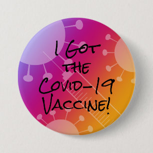 I Got the Covid-19 Vaccine Colourful Gradient Ombr 7.5 Cm Round Badge