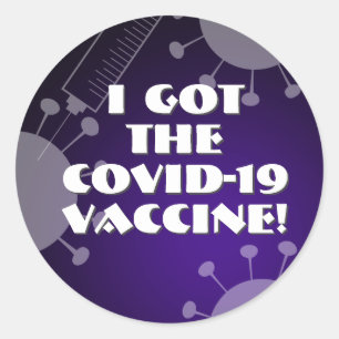I Got the Covid-19 Vaccine Deep Purple Ombre Classic Round Sticker