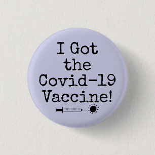 I Got the Covid-19 Vaccine Simple Lavender 3 Cm Round Badge